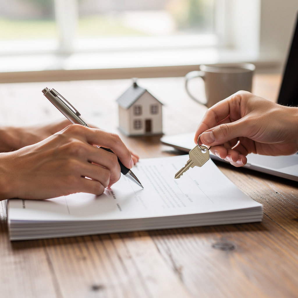 Karen Alvarez - Real Estate Agent discussing property details with clients in Chula Vista, CA